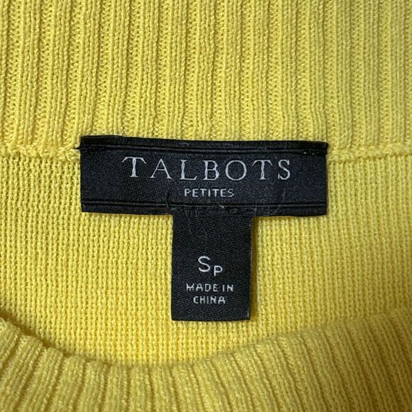 Talbots Petites Bell 3/4 Sleeve Knit Tunic Top Women's Size Small Bright Yellow - Picture 14 of 16